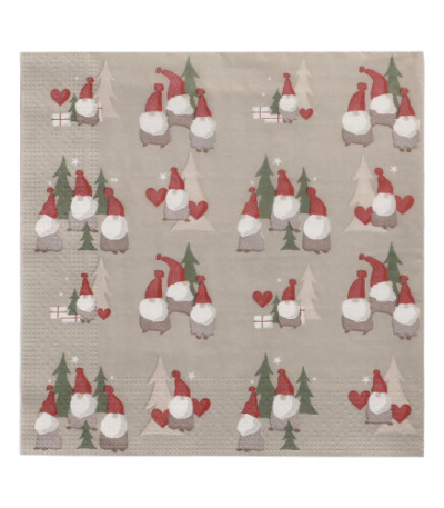 Product foto van Papieren servetten 3-laags Tomte set van 20