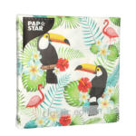 Product foto van Papieren servetten 3-laags Toucans set van 20