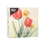 Product foto van Papieren servetten 3-laags Tulips & Daffodils set van 50