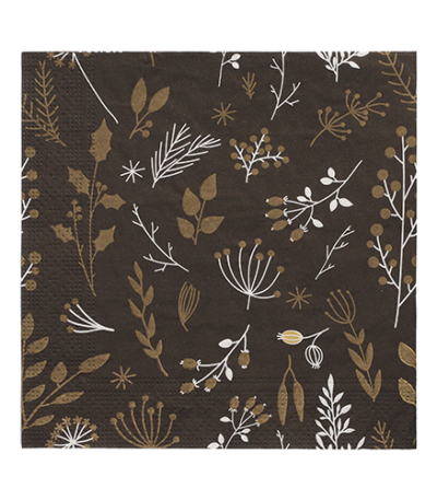 Product foto van Papieren servetten 3-laags Vegetal Or set van 20