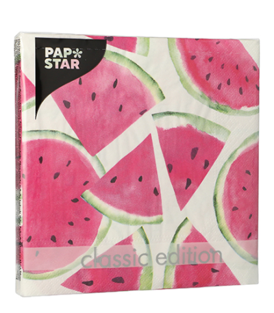 Product foto van Papieren servetten 3-laags Watermelon set van 20