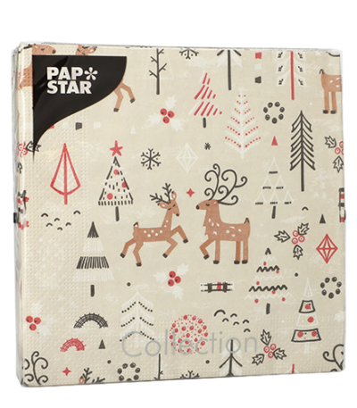 Product foto van Papieren servetten 3-laags Winter Ornaments set van 20