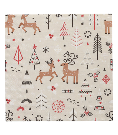 Product foto van Papieren servetten 3-laags Winter Ornaments set van 20