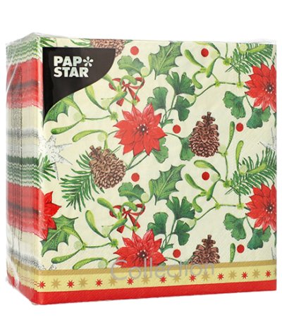 Product foto van Papieren servetten 3-laags Winterly set van 100