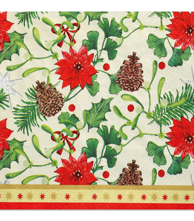 Product foto van Papieren servetten 3-laags Winterly set van 100