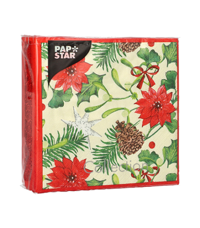 Product foto van Papieren servetten 3-laags Winterly set van 50