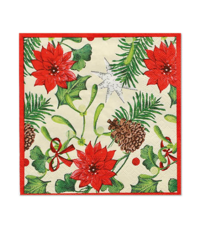 Product foto van Papieren servetten 3-laags Winterly set van 50