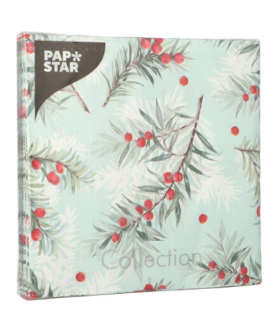 Product foto van Papieren servetten 3-laags Yew Branches set van 20