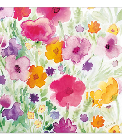 Product foto van Papieren servetten 3-laags bloemenprint 33cm x 33cm set van 20