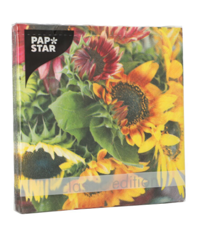 Product foto van Papieren servetten 3-laags bloemenprint 33x33 cm set van 20