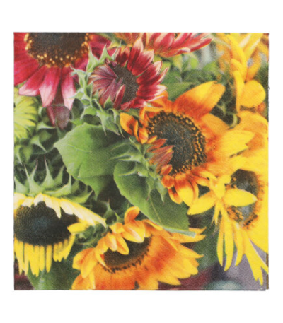 Product foto van Papieren servetten 3-laags bloemenprint 33x33 cm set van 20