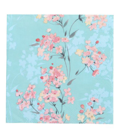 Product foto van Papieren servetten 3-laags bloemtendril 33x33cm set van 20