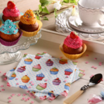 Product foto van Papieren servetten 3-laags cupcakes set van 20