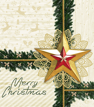 Product foto van Papieren servetten 3-laags goud set van 50