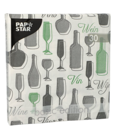 Product foto van Papieren servetten 3-laags groen set van 30 Wine