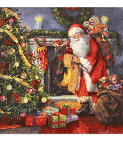 Product foto van Papieren servetten 3-laags kerstservetten 33cm x 33cm set van 20