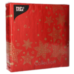 Product foto van Papieren servetten 3-laags kerstservetten 40x40cm set van 50