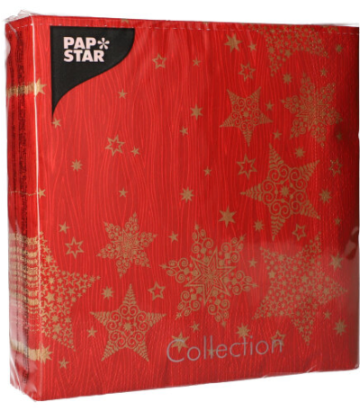 Product foto van Papieren servetten 3-laags kerstservetten 40x40cm set van 50