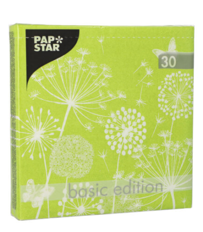 Product foto van Papieren servetten 3-laags lime Meadow set van 30