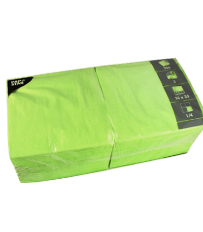 Product foto van Papieren servetten 3-laags lime set van 250