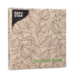 Product foto van Papieren servetten 3-laags naturel 33x33 cm set van 20 Shapes of Leaves