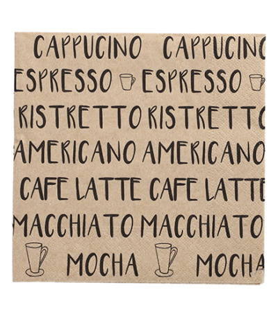 Product foto van Papieren servetten 3-laags naturel set van 20 Coffee Specialities