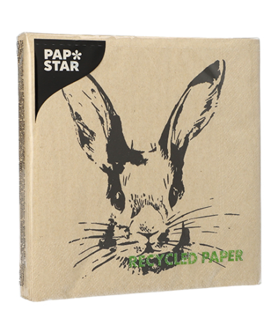 Product foto van Papieren servetten 3-laags natuur My Name is Rabbit set van 20
