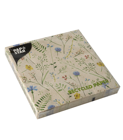 Product foto van Papieren servetten 3-laags natuur SommarÃ¤ng gerecycled papier 20 stuks