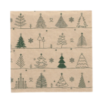 Product foto van Papieren servetten 3-laags natuur "Various X-Mas Trees" set van 20 gerecycled papier