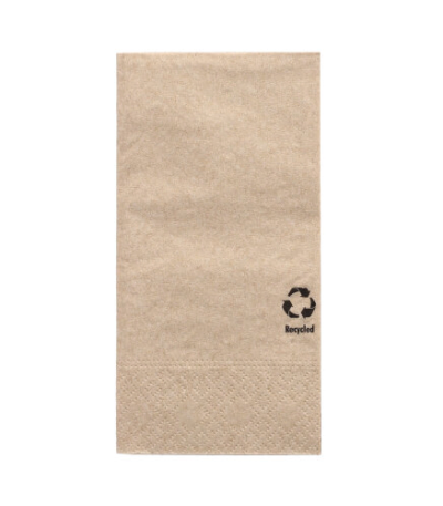 Product foto van Papieren servetten 3-laags natuur gerecycled papier set van 100