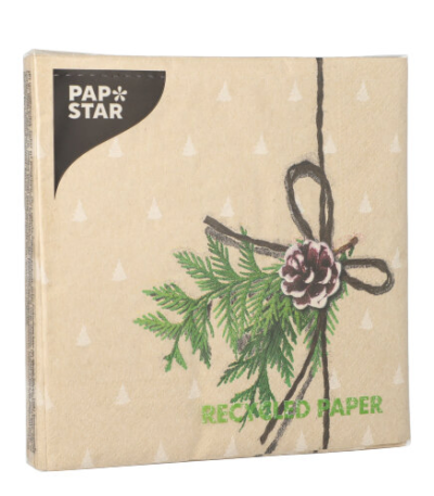 Product foto van Papieren servetten 3-laags natuur set van 20 Simply Natural