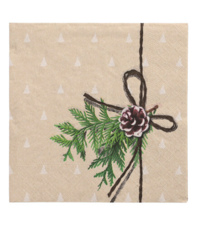 Product foto van Papieren servetten 3-laags natuur set van 20 Simply Natural