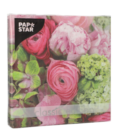 Product foto van Papieren servetten 3-laags roze set van 20 Pink Dream