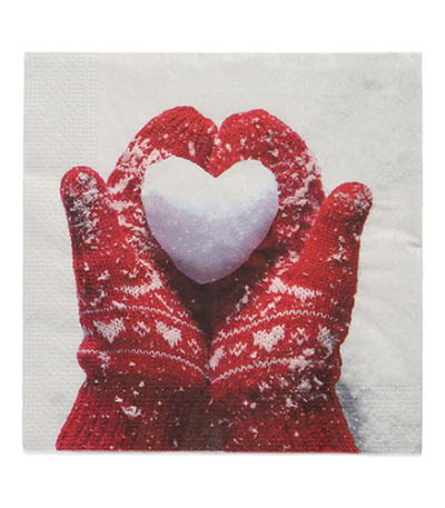 Product foto van Papieren servetten 3-laags sneeuw thema set van 20