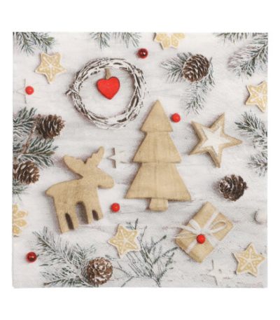 Product foto van Papieren servetten 3-laags winter set van 20