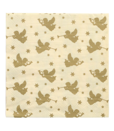 Product foto van Papieren servetten 3-laags wit 20x20cm Angelots