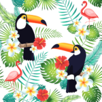 Product foto van Papieren servetten 3-laags wit 40x40cm Toucan