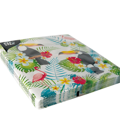 Product foto van Papieren servetten 3-laags wit 40x40cm Toucan