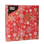 Product foto van Papieren servetten 3-laags wit Shining Snowflakes set van 20