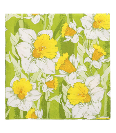 Product foto van Papieren servetten 3-laags wit set van 100 Narciso