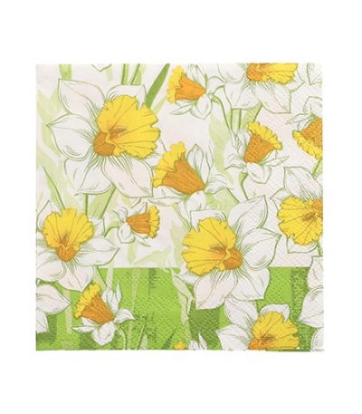 Product foto van Papieren servetten 3-laags wit set van 50 Narciso