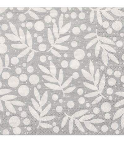 Product foto van Papieren servetten 3-laags zilver set van 30 Holly