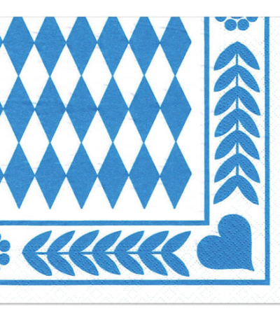 Product foto van Papieren servetten Beiers blauw 3-laags set van 250