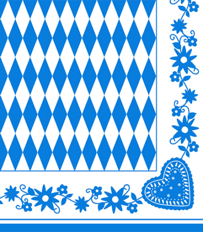 Product foto van Papieren servetten Beiers blauw 40x40 cm set van 50