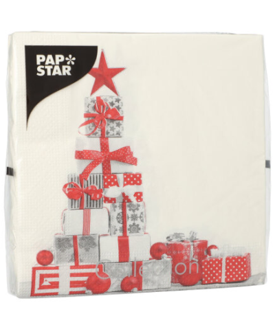 Product foto van Papieren servetten Cadeaux 3-laags 33x33cm set van 20