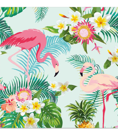 Product foto van Papieren servetten Exotic Flamingos 3-laags set van 20