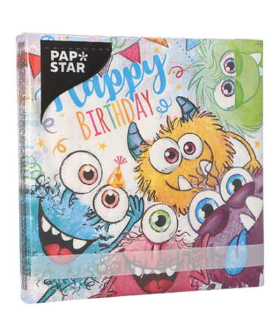 Product foto van Papieren servetten Funny Monsters set van 20