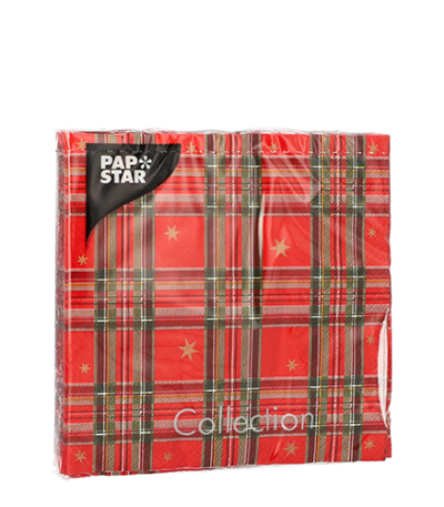 Product foto van Papieren servetten Tartan 20 stuks 25x25 cm
