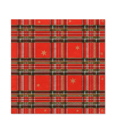 Product foto van Papieren servetten Tartan 20 stuks 25x25 cm