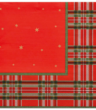 Product foto van Papieren servetten Tartan 3-laags set van 20